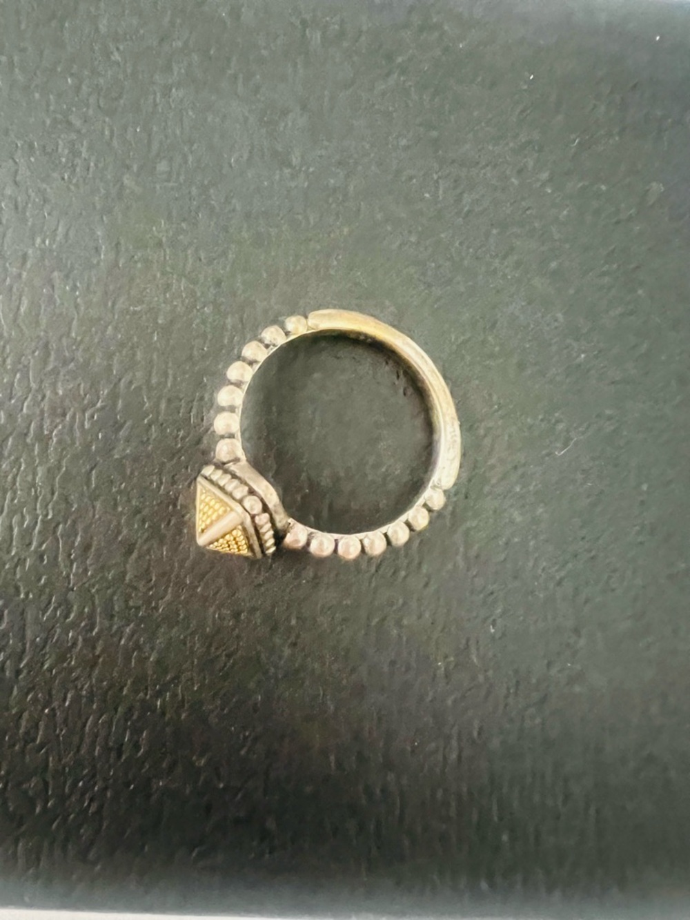 LAGOS Two-Tone Triangle Bead Ring - Gold Accent - Picture 2 of 4